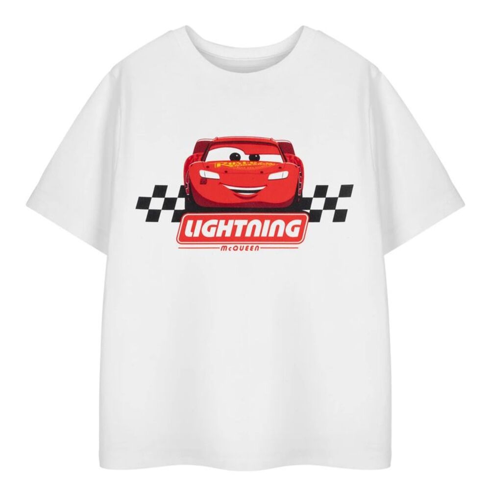 Cars Boys Lightning McQueen Short-Sleeved T-Shirt / White